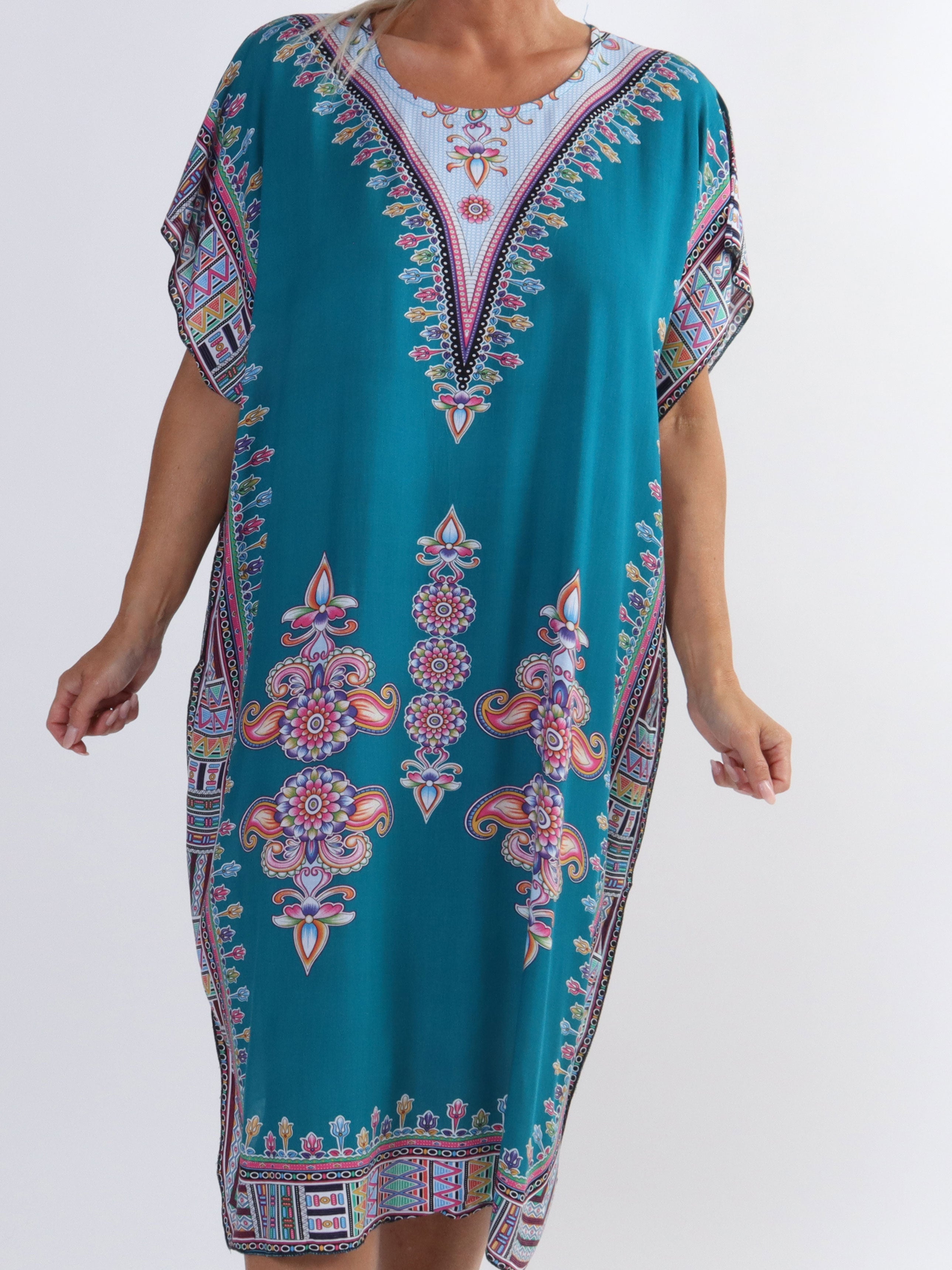 Mille - Lätt och luftig plus size-tunika i färgat mönster - Orange